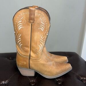 Tan leather Sterling River cowgirl western cowboy boho hippie boots size 8.5M